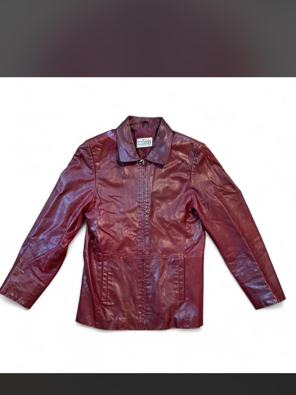 Vintage Cabrini Women's Burgundy Leather Jacket